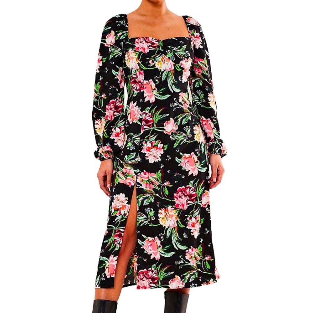 MISSGUIDED | Trendy-Chic Midi Dress | Floral | 6